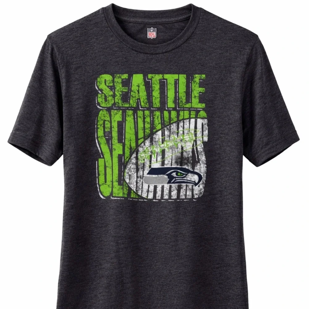 Lot of 2x [NFL] Seattle Seahawks NFL Casual Heather Shirts Tops Youth Kids M/L